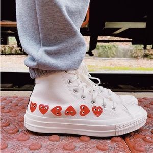 off white Comme des Garcons high top converse